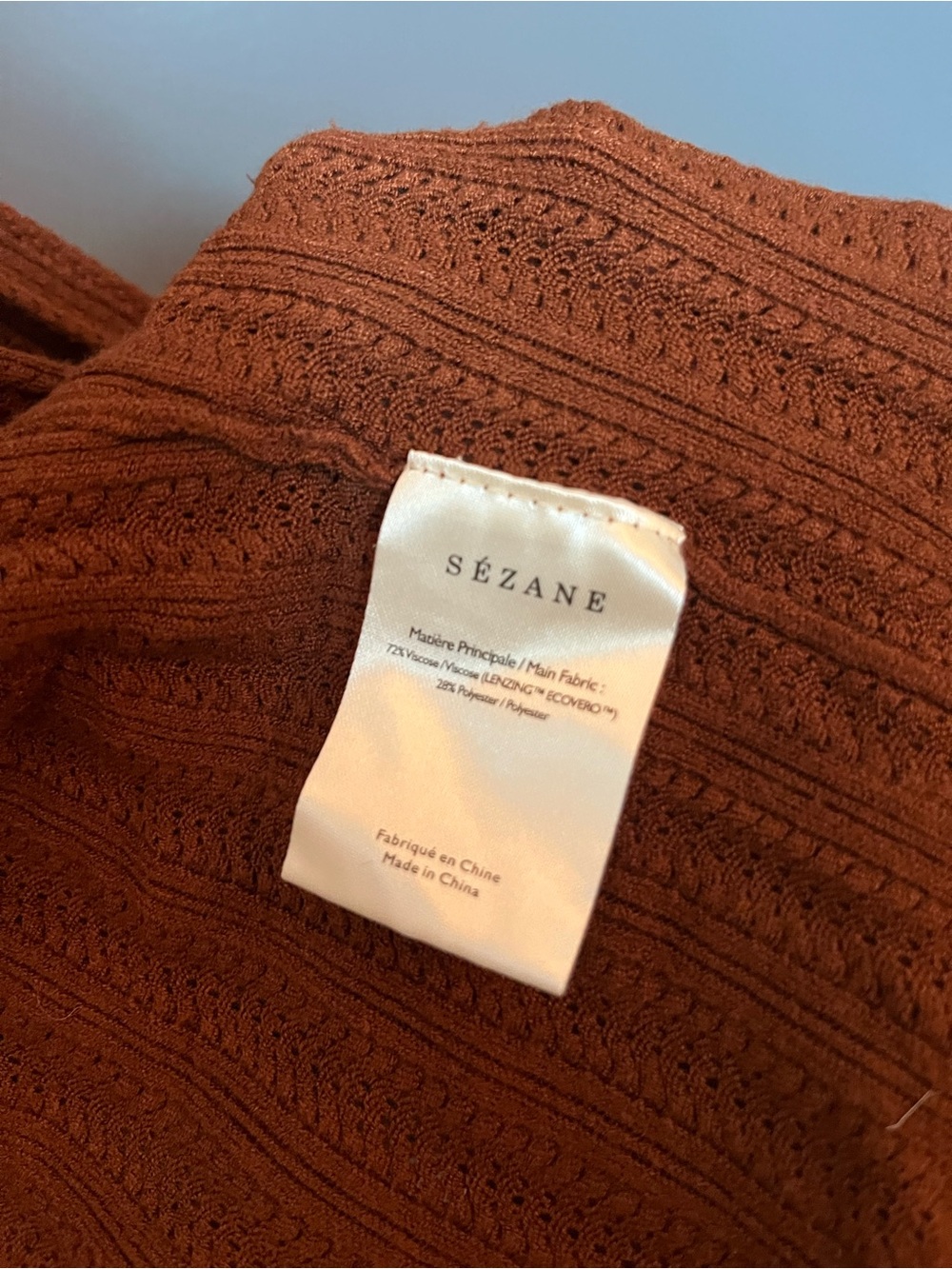 Sézane Wrap Sweater Cardigan - Rust Brown - Picture 3 of 3
